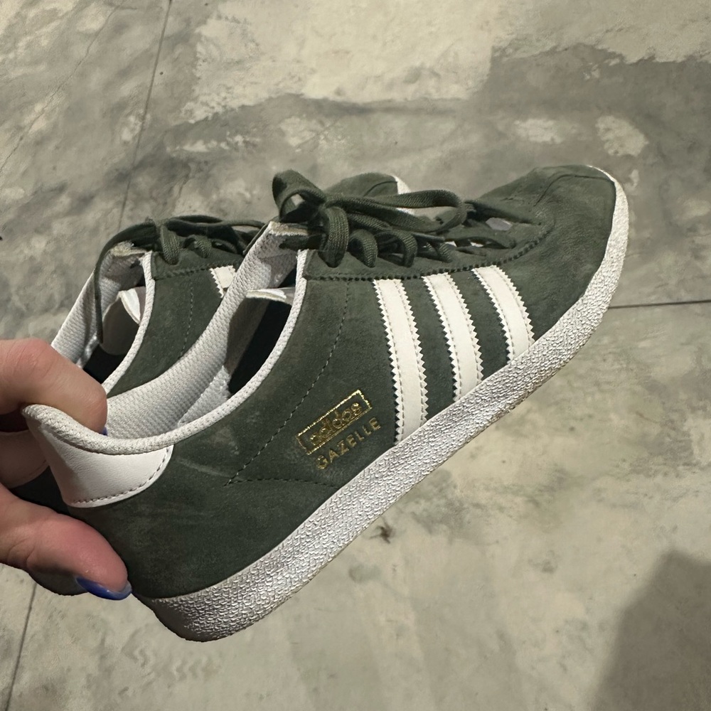 Adidas Gazelle Forest Green and White Shoes